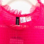 H&M  Collab All The Boys Dress Sz S‎ Hot Pink Sheer Mesh Ruffle Mini Y2K Coquette Photo 5