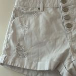Dollhouse  White Cuffed Disteressed Mid-rise 4 Button Denim Shorts Photo 2