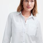 Madewell Denim Button-Up Shirt: Garment-Dyed Edition in Eyelet White, Size XS Photo 3