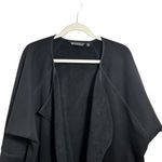 Athleta  Sz M Cozy Karma Wrap Jacket Cardigan Oversized Fleece Black 383713 Photo 2