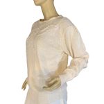 VINTAGE 1980'S CERVELLE CREAM & WHITE SILK BLEND BEADED SWEATER (L) Size L Photo 2