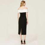 Rebecca Vallance Hepburn Bow Midi Dress Black US 8 Photo 4