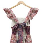 Haute Hippie NWT  Tiered Maxi Dress Red Blue Floral Size 8 Prairie Boho Cowgirl Photo 6