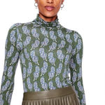 Boden Polly Tigers Top All Over Tiger Long Sleeve Mock Neck Womens XL 20 Photo 0