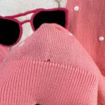 Talbots  Sweater Womens M Pink Embroidered Novelty Dog Frenchie Preppy Feminine Photo 5