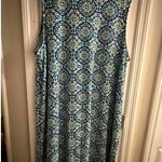 kim rogers Stylish  Curvy 2X Dress - Blue Floral Pattern Photo 1