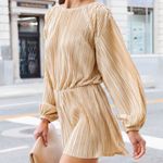 VICI  | Good Vibes Only Plisse Metallic Romper Photo 1