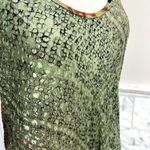 URU Vintage Kristine St. Brik Silk Embossed Snake Skin Tank Sheer Tunic Dress Green Size undefined Photo 3