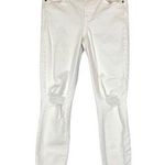 Paige White Verdugo Crop Cotton Blend Distressed Raw Hem Denim Jeans Women Sz 27 Photo 0