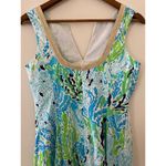 Lilly Pulitzer  Janice Blue Green Gold Sheath Shift Dress 2 Flaw Minor Photo 5
