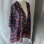 Live 4 Truth  Floral Open-Front Cardigan - Navy and Red Photo 1