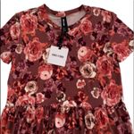 Agnes & Dora  Top Mauve Floral Peplum Relaxed Ruffle Short Sleeve Shirt Small NEW Photo 8
