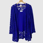 Chico's Chico’s Lace Duster and Tank Set Blue Size 2 Large Mysterious Blue Layering Top Photo 11