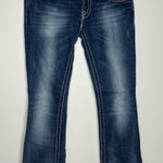 Miss Me  boot cut jeans women's size 28 distressed western cowgirl bling Photo 0