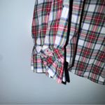 Talbots  RUFFLE TRIM‎ POPOVER CELEBRATE PLAID medium petite red green Photo 3