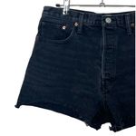 RE/DONE  70s High Rise Shorts Women’s 29 Broken Black Distressed Button Fly Photo 2