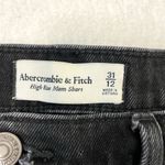 Abercrombie & Fitch High Rise Mom Denim Jean Shorts Distressed Black size 12/31 Photo 5