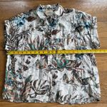 Elie Tahari Tropical Linen Button Down SZ XS Boho Crop Boxy Tropical Vacation Photo 5
