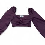 Princess Polly Princes Polly Women’s Purple Twist Front Chic Sexy Crop Top Size 6 Long Sleeve Photo 2