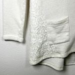 French Laundry Cream Lace-Trim Pocket V-Neck Tunic Pullover Cotton Blend Med EUC Photo 1