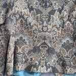 Vintage Paisley Tapestry Light Blue Lining 14 Jacket Jeweled Buttons EUC Boho Brown Photo 7