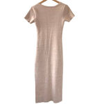 Forever 21 Nude Pink Side Slit Ribbed Short Sleeve Silhouette Dress Size M Photo 2