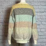On Blue Pastel Stripe Textured Knit Sweater Women's L Size L Photo 2