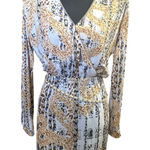 Bebe  Silver & Gold Sequin Wrap Dress Size S Photo 0