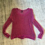 Guess  Magenta Open-Knit Sweater Photo 5