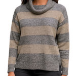 Tommy Hilfiger  Metallic Stripe Cowl Neck Sweater XS Marbled Grey Photo 0