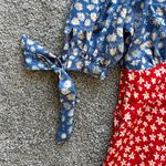 ASOS  DESIGN midi tea dress with tie sleeves in mixed floral print size 2 Photo 5