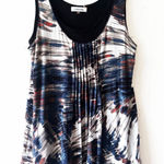 Calvin Klein  Abstract Print Tank Top with Sequin Hem Size M Photo 0