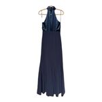 Cinq à Sept Alexander Halter Full Length Gown Size 4 in Navy Photo 2