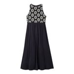 Boden Crochet Jersey Midi Dress Women's 8 Navy Feminine Dainty Boho Hippie Blue Photo 4