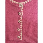 ZARA Pink Knit Cropped Button Front Cardigan Size Small Coquette Fairy Cottage Photo 4