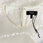 Theory  Sequin T-Shirt Mini Dress Oversized White Small Chic Holiday Bridal Party Photo 15