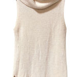 Lou & grey Lou Grey Loft Cream Knit Cowl Neck Sleeveless Tunic Vest Rich Sweater Size S Photo 0