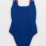 Aerie NEW blue crinkle one piece cheekiest bikini swimsuit women’s size XL Photo 0