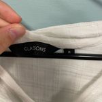 Glassons ! White textured half sleeve hi lo blouse shirt size 8 medium! Photo 1