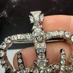 Rhinestone Regal Royal Crown Silver Tone Brooch Pin Photo 14
