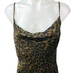ZARA Green Animal Print Sleeveless Silk Satin Cowl Neck Cami Slip Midi Dress XS Photo 8