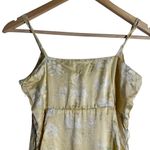 Free People Vintage  Yellow Silk Satin Floral Print Empire Slip Mini Dress Size 2 Photo 6