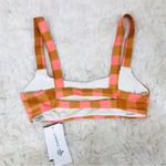 l*space L* Seaesta Seaside Gingham Jess Bikini Top Pink Orange Plaid Size XS New Photo 2
