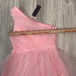 Lulus  Exceptional Moments Light Pink Swiss Dot One-Shoulder Mini Dress Size S Photo 5