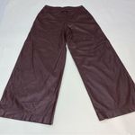 Ronny Kobo Faux Leather Wide Leg Pants Size 10 Brown Photo 3
