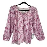 NWT Tuckernuck Hyacinth House Pink Abstract Floral Maisie Tie Blouse Photo 2