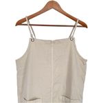 Monki  Khaki Overall Denim Dungaree Dress size Small Sleeveless Pockets Cotton Photo 2