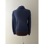 Vintage Mark Shale Sweater Size Medium Blue Wool Turtleneck Hand Knitted Tulips Photo 2