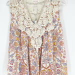 Solitaire  Floral Crochet‎ Tank Top XL Photo 0
