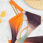 One Piece Multicolor Cut Out Swimsuit Multiple Photo 2